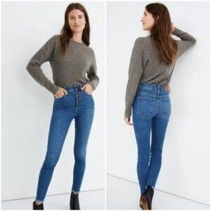MADEWELL High-Rise Skinny Crop Jeans Mackey Button-Front Sz 27